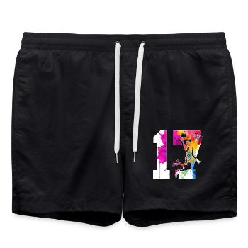 17E ANNIVERSAIRE BASKET-BALL NUMÉRO 17 - Short de bain - noir - Devant - AI Model Male 185 light (185cm)
