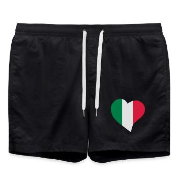 Cœur italien - Short de bain - noir - Devant - AI Model Male 185 light (185cm)