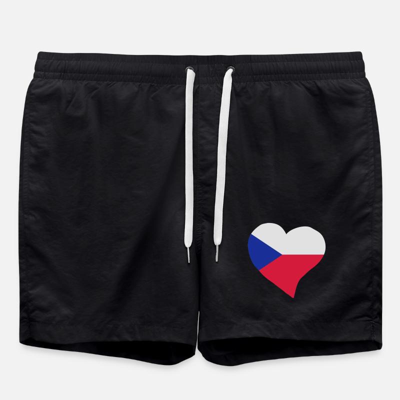 Tschechische Herz - Badeshorts - Schwarz