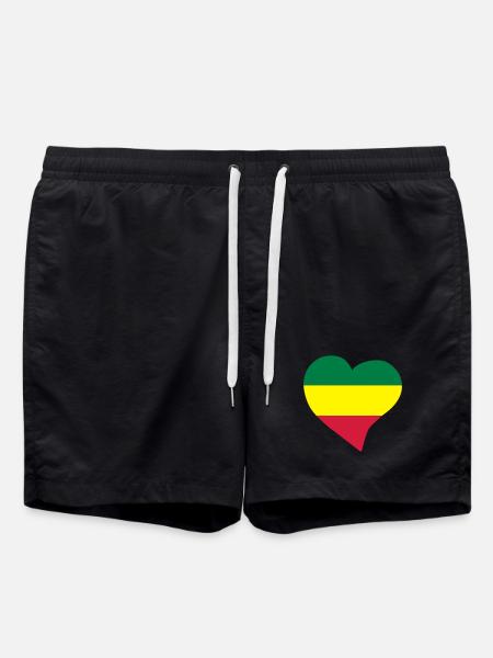 Coeur rasta - Short de bain - noir