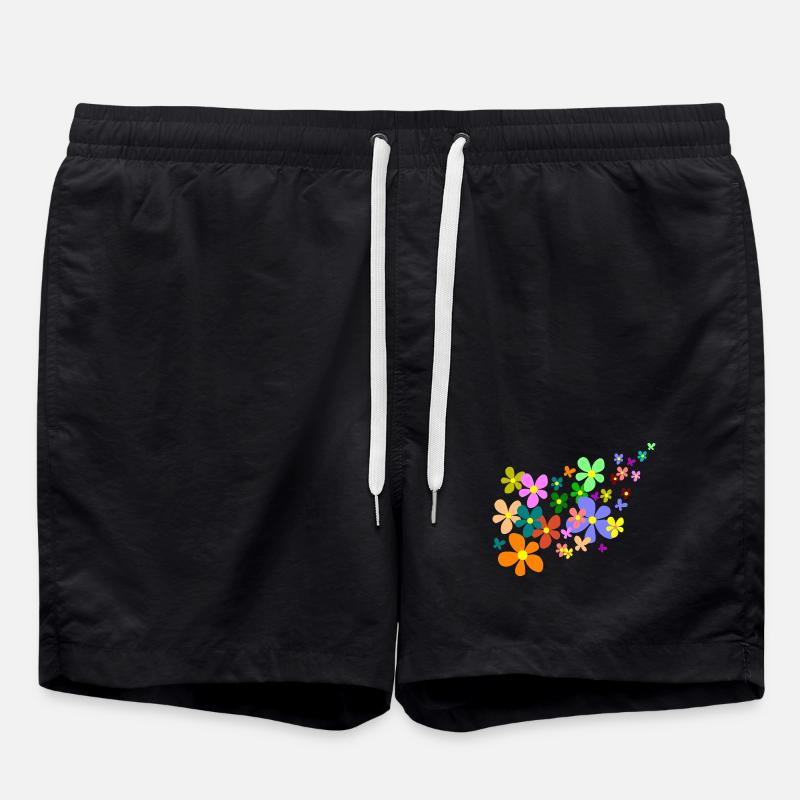 spring flowers - Swim Trunks - black