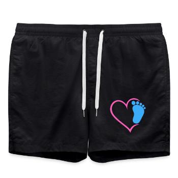 Empreinte de bébé - Short de bain - noir - Devant - AI Model Male 185 light (185cm)