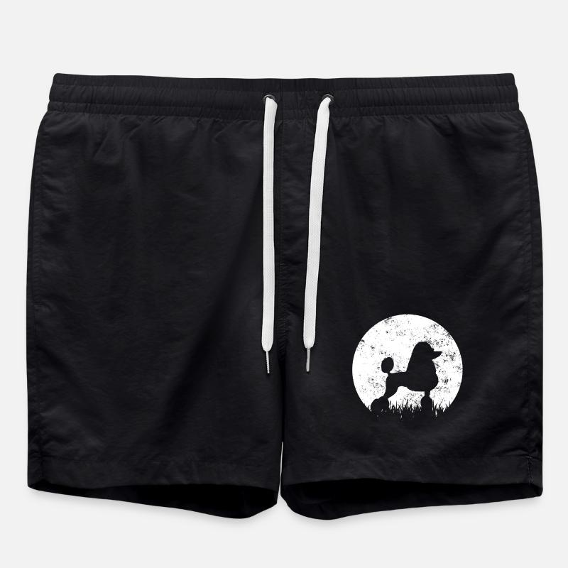 Hund Pudel - Badeshorts - Schwarz