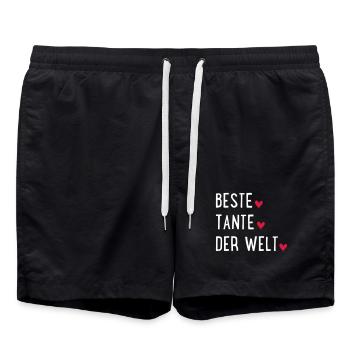 Beste Tante der Welt - Badeshorts - Schwarz - Vorne - AI Model Male 185 light (185cm)