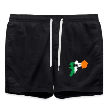 Offaly Irland County | Flagge Landkarte Kontur - Badeshorts - Schwarz - Vorne - AI Model Male 185 light (185cm)