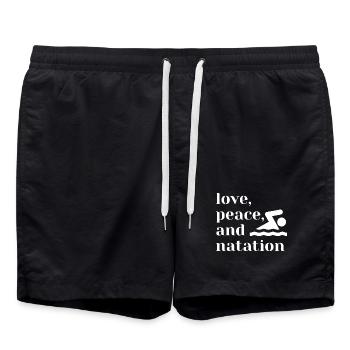 Natation humour - Short de bain - noir - Devant - AI Model Male 185 light (185cm)