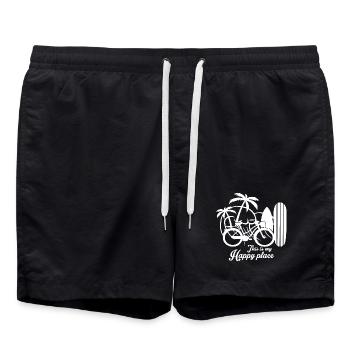 This is my happy place - Swim Trunks - black - Front - AI Model Male 185 light (185cm)