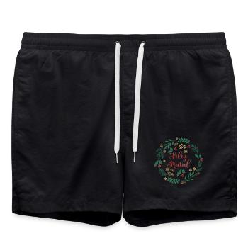 Feliz Natal Frohe Weihnachten Frohe Weihnachten - Badeshorts - Schwarz - Vorne - AI Model Male 185 light (185cm)