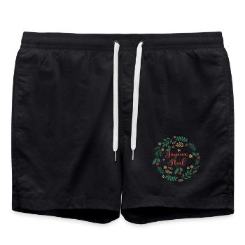 T-Shirt joyeux noel frohe Weihnachten Frohe Weihnachten - Badeshorts - Schwarz - Vorne - AI Model Male 185 light (185cm)
