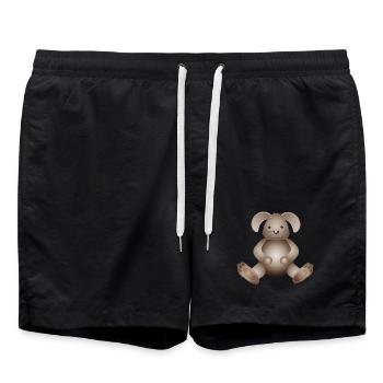 zuckersüßer goldiger Hase als tierischer Begleiter - Badeshorts - Schwarz - Vorne - AI Model Male 185 light (185cm)