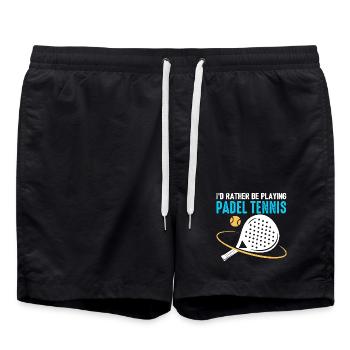 Padel Id Rather Be Playing Padel Tennis - Swim Trunks - black - Front - AI Model Male 185 light (185cm)