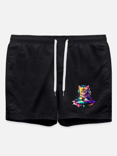 DJ Kitty – Rainbow 2 - Swim Trunks - black