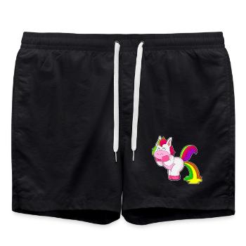 Unicorn Rainbow - Swim Trunks - black - Front - AI Model Male 185 light (185cm)