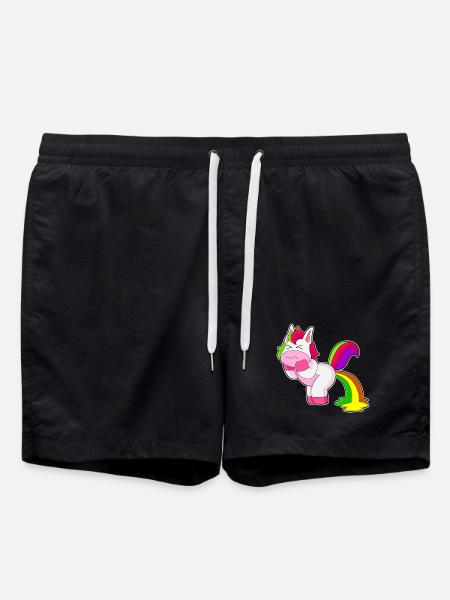 Unicorn Rainbow - Swim Trunks - black