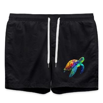 Tortue marine - Short de bain - noir - Devant - AI Model Male 185 light (185cm)
