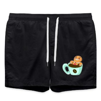 Gingerbread Man Christmas Coffee - Swim Trunks - black - Front - AI Model Male 185 light (185cm)