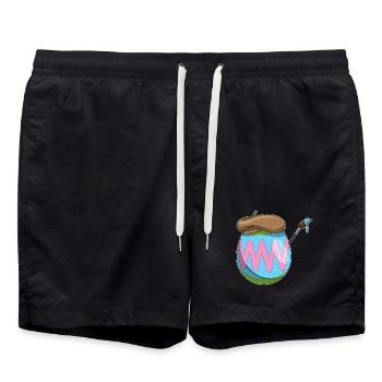 Œuf de Pâques Peinture de Pâques - Short de bain - noir - Devant - AI Model Male 185 light (185cm)