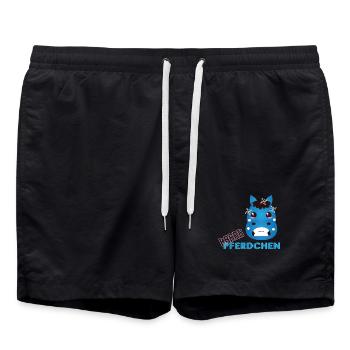 ! Brrr Pferdchen - Winter Pony - Badeshorts - Schwarz - Vorne - AI Model Male 185 light (185cm)