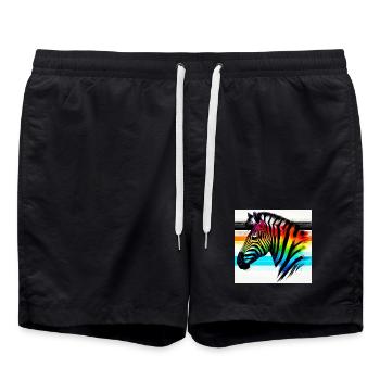 Zèbre - Short de bain - noir - Devant - AI Model Male 185 light (185cm)