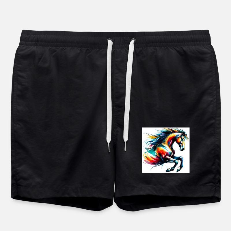 Pferd - Badeshorts - Schwarz