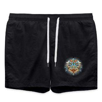 Amulette artistique composée d’insectes en forme florale - Short de bain - noir - Devant - AI Model Male 185 light (185cm)