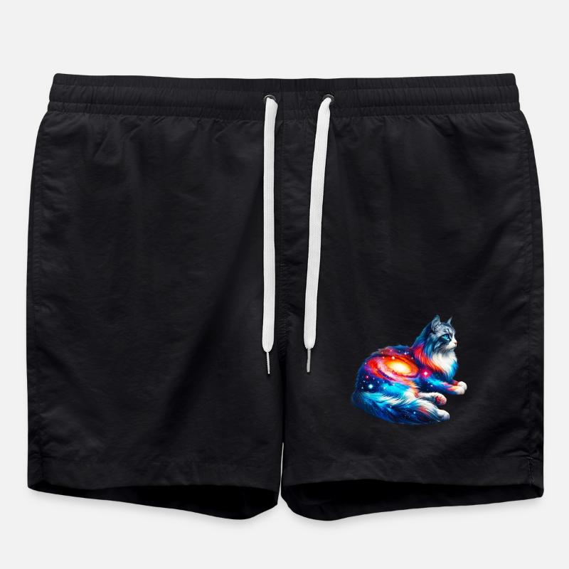 Katze - Badeshorts - Schwarz