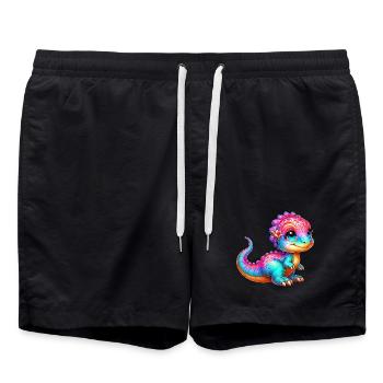 Dinosaurier - Badeshorts - Schwarz - Vorne - AI Model Male 185 light (185cm)