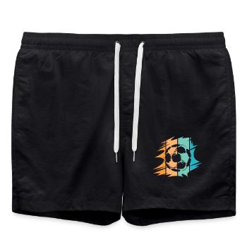 icône de boule d’illustration de club d’équipe de football rétro - Short de bain - noir - Devant - AI Model Male 185 light (185cm)