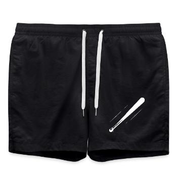 Baseballschläger Zeichnung - Badeshorts - Schwarz - Vorne - AI Model Male 185 light (185cm)