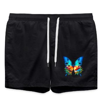 Schmetterling - Badeshorts - Schwarz - Vorne - AI Model Male 185 light (185cm)