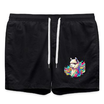 Alpaga - Short de bain - noir - Devant - AI Model Male 185 light (185cm)