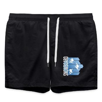 Snowboard - Badeshorts - Schwarz - Vorne - AI Model Male 185 light (185cm)