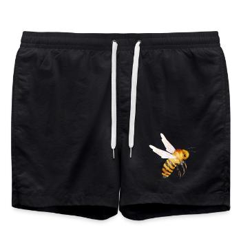 Flying Bee - Bee Motif Hand Drawn - Swim Trunks - black - Front - AI Model Male 185 light (185cm)