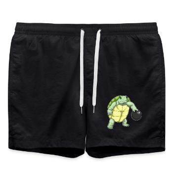 Tortue Bowling Boule de bowling - Short de bain - noir - Devant - AI Model Male 185 light (185cm)