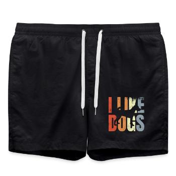 I Like Dogs - Swim Trunks - black - Front - AI Model Male 185 light (185cm)