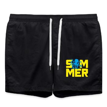 Sommer Oktopus Tischenfisch Urlaub Ferien Meer - Badeshorts - Schwarz - Vorne - AI Model Male 185 light (185cm)