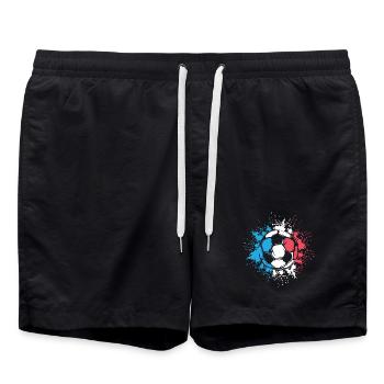 Frankreich Fußball Explosion Fußballer Logo icon - Badeshorts - Schwarz - Vorne - AI Model Male 185 light (185cm)