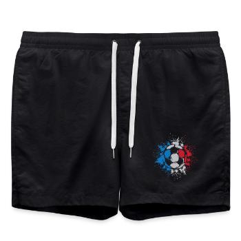 Frankreich Fußball Explosion Fußballer Team Logo - Badeshorts - Schwarz - Vorne - AI Model Male 185 light (185cm)