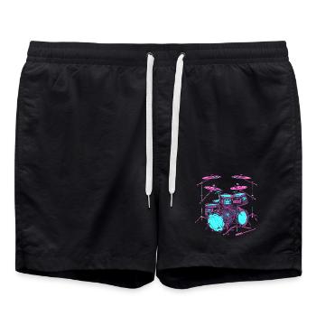 Trapset Zeichnung - Badeshorts - Schwarz - Vorne - AI Model Male 185 light (185cm)
