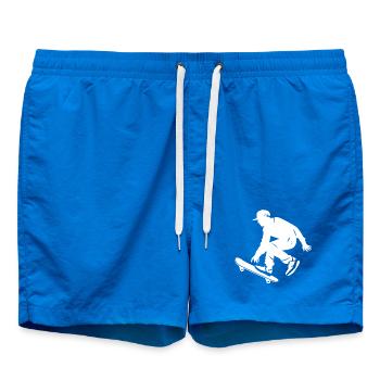 Skateboarding Boy - Swim Trunks - cobalt blue - Front