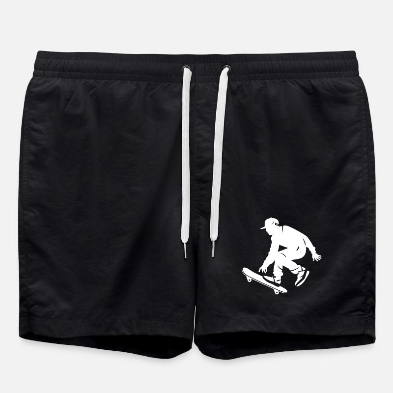 Skateboarding Boy - Swim Trunks - black