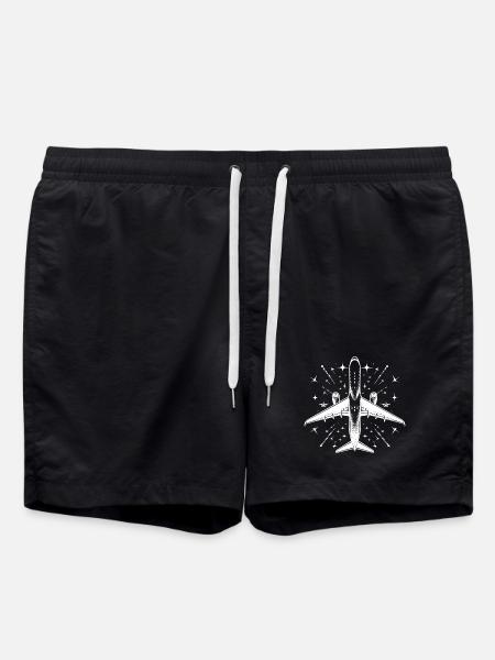 airplane - Swim Trunks - black