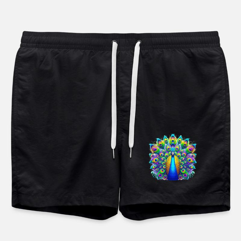 Pfau - Badeshorts - Schwarz