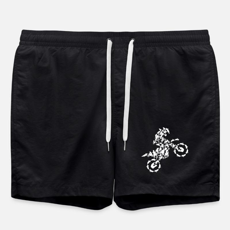 Motocross Silhouette - Swim Trunks - black