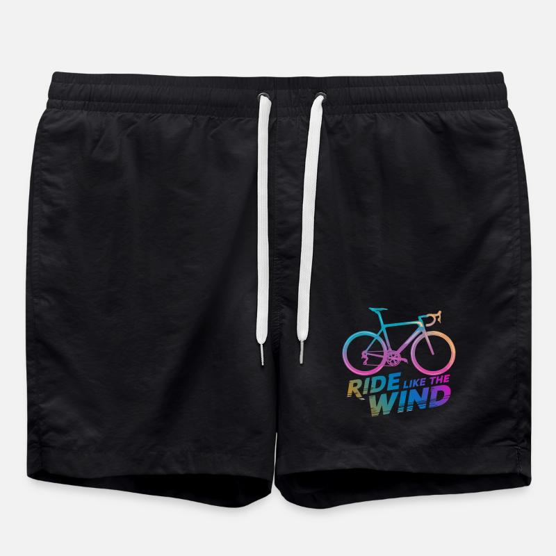 Gradient Bicycle Ride Graphic - Swim Trunks - black