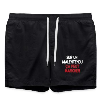 Michel Blanc - Sur un malentendu, ça peut marcher - Short de bain - noir - Devant - AI Model Male 185 light (185cm)