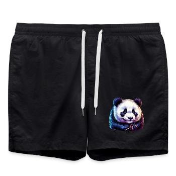 Panda - Badeshorts - Schwarz - Vorne - AI Model Male 185 light (185cm)