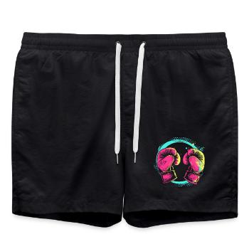 Style de dessin animé de kickboxing - Short de bain - noir - Devant - AI Model Male 185 light (185cm)