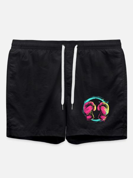 Kickboxing Cartoon Style - Swim Trunks - black