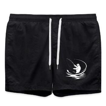 Angler Drawing - Swim Trunks - black - Front - AI Model Male 185 light (185cm)